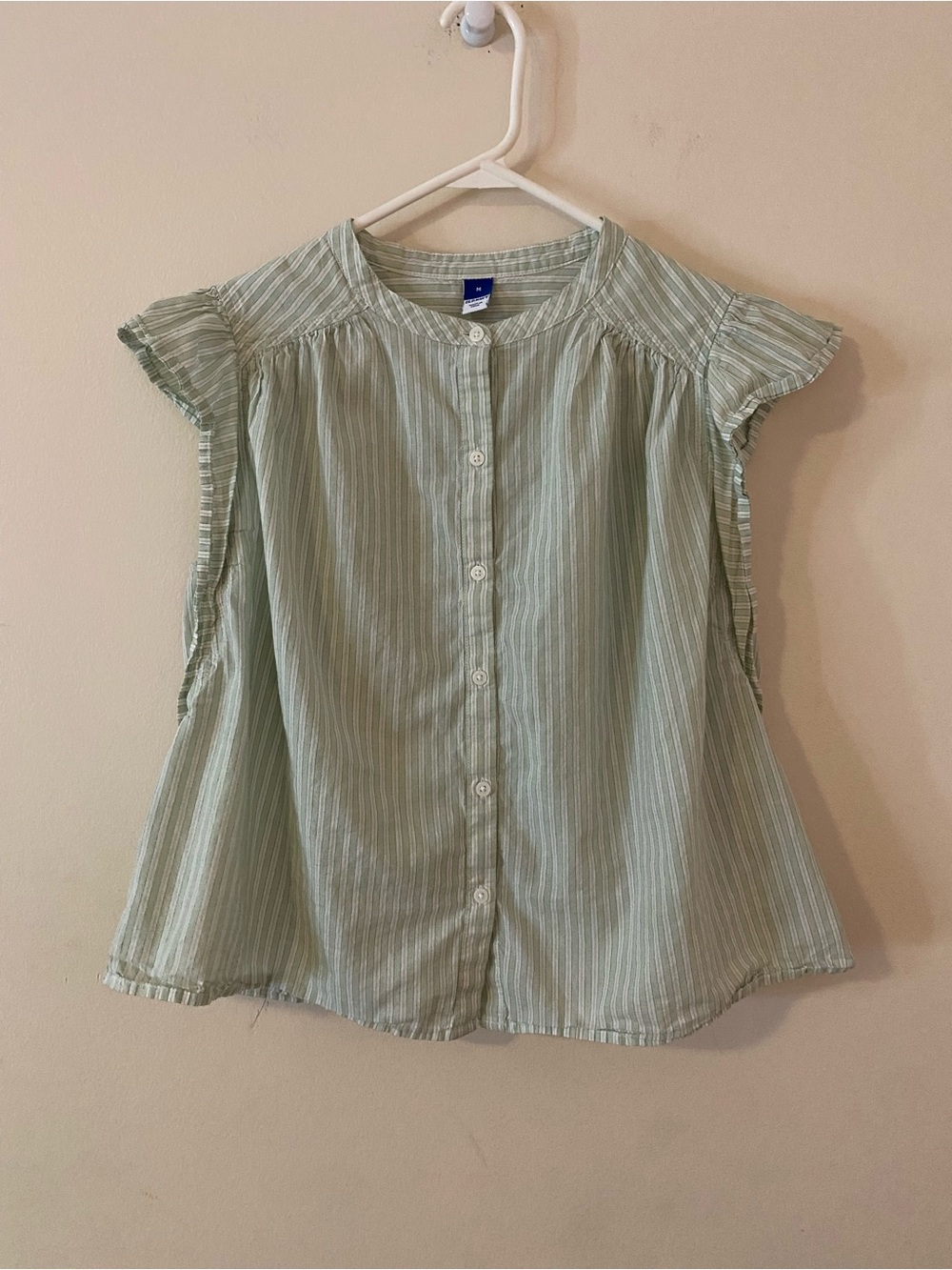 Old Navy Mint-Green Striped Button-Front Blouse